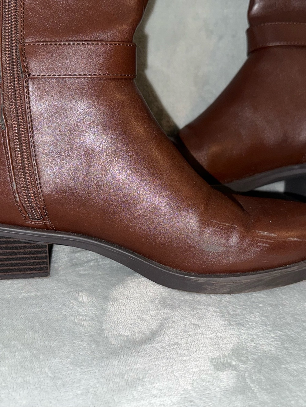 Women's Brown Leather Knee-High Tommy Hilfiger Boots, Sz 9.5 (US) - Picture 5 of 8